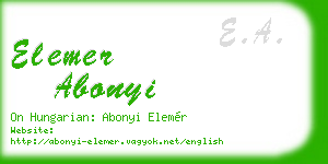 elemer abonyi business card