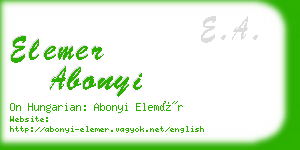 elemer abonyi business card